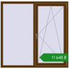Ціноутворення Вікна 1460x1430 мм REHAU Euro 60 WALNUT з двох сторін. Ціна: ₴11,648.24