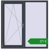 Ціноутворення Вікна 1370x1400 мм REHAU Euro 60. Ціна: €270.70