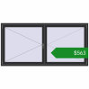 Ціноутворення Вікна 2160x1060 мм REHAU Euro 70 ANTHRACITE_GREY_GLATT з двох сторін. Ціна: $562.99