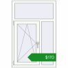 Ціноутворення Вікна 840x1270 мм REHAU Brillant-Design Білий (RAL 9016) з двох сторін. Ціна: $170.30