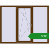 Ціноутворення Вікна 1765x1380 мм REHAU Euro 70 WALNUT з двох сторін. Ціна: $382.75
