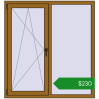 Ціноутворення Вікна 1300x1400 мм REHAU Euro 60 LIGHT_OAK з двох сторін. Ціна: $229.64