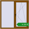 Ціноутворення Вікна 1400x1400 мм REHAU Euro 70 GOLDEN OAK з двох сторін. Ціна: ₴14,281.52