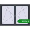 Ціноутворення Вікна 1800x1300 мм REHAU Brillant-Design ANTHRACITE_GREY_STRUKTURAL з двох сторін. Ціна: ₴25,205.55