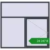 Ціноутворення Вікна 1950x1850 мм REHAU Euro 70 ANTHRACITE_GREY_STRUKTURAL з двох сторін. Ціна: ₴24,247.14