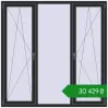 Ціноутворення Вікна 1800x1800 мм Altest Pony 375 RAL 9011 Graphite black з двох сторін. Ціна: ₴30,429.38