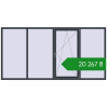 Ціноутворення Вікна 3000x1500 мм REHAU Euro 60 ANTHRACITE_GREY_STRUKTURAL з двох сторін. Ціна: ₴20,267.44