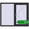 Ціноутворення Вікна 1330x1110 мм REHAU Euro 70 BLACK_ULTI-MATT з двох сторін. Ціна: $245.46