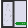 Ціноутворення Вікна 1300x1400 мм REHAU Euro 60 ANTHRACITE_GREY_GLATT з двох сторін. Ціна: $229.64