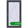 Ціноутворення Вікна 800x1500 мм REHAU Euro 60 ANTHRACITE_GREY_STRUKTURAL з двох сторін. Ціна: ₴8,496.01