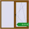 Ціноутворення Вікна 1500x1500 мм REHAU SYNEGO MD GOLDEN OAK з двох сторін. Ціна: ₴35,813.08