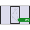 Ціноутворення Вікна 2200x1400 мм REHAU Euro 70 ANTHRACITE_GREY_GLATT з двох сторін. Ціна: $441.56