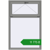 Ціноутворення Вікна 1000x1500 мм Altest Pony 375 RAL 9007 Grey aluminium з двох сторін. Ціна: ₴11,774.64