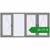 Ціноутворення Вікна 2400x1200 мм Altest Pony 375 RAL 9007 Grey aluminium з двох сторін. Ціна: ₴39,777.05