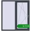 Ціноутворення Вікна 1320x1420 мм REHAU Euro 70 ANTHRACITE_GREY_STRUKTURAL з двох сторін. Ціна: ₴14,711.44
