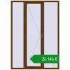 Ціноутворення Вікна 1550x2200 мм REHAU Euro 70 WALNUT з двох сторін. Ціна: ₴26,146.22