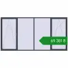 Ціноутворення Вікна 4000x2000 мм REHAU Brillant-Design ANTHRACITE_GREY_STRUKTURAL з двох сторін. Ціна: ₴69,380.76