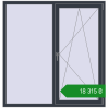Ціноутворення Вікна 1500x1550 мм REHAU Euro 70 ANTHRACITE_GREY_STRUKTURAL з двох сторін. Ціна: ₴18,314.88