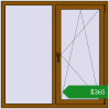 Ціноутворення Вікна 1300x1300 мм REHAU SYNEGO MD GOLDEN OAK з двох сторін. Ціна: $364.94