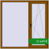 Ціноутворення Вікна 1500x1500 мм REHAU SYNEGO MD GOLDEN OAK з двох сторін. Ціна: ₴21,649.16