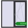 Ціноутворення Вікна 1360x1450 мм REHAU Euro 70 ANTHRACITE_GREY_GLATT з двох сторін. Ціна: ₴15,213.57