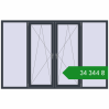 Ціноутворення Вікна 2500x1600 мм REHAU Euro 70 ANTHRACITE_GREY_STRUKTURAL з двох сторін. Ціна: ₴34,343.58