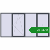 Ціноутворення Вікна 3200x1600 мм REHAU Euro 60 ANTHRACITE_GREY_STRUKTURAL з двох сторін. Ціна: ₴25,347.13