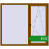 Ціноутворення Вікна 1760x1550 мм REHAU SYNEGO MD GOLDEN OAK з двох сторін. Ціна: $533.27