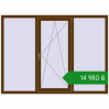 Ціноутворення Вікна 1900x1400 мм REHAU Euro 60 WALNUT з двох сторін. Ціна: ₴14,980.39