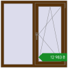 Ціноутворення Вікна 1127x1134 мм REHAU Euro 70 WALNUT з двох сторін. Ціна: ₴12,983.46