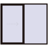 Ціноутворення Розсувні терасні двері 2300x2000 мм REHAU Euro 60 (Похило-зсувні) BLACK_BROWN ззовні