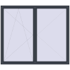 Ціноутворення Балконні двері 2500x2100 мм REHAU SYNEGO MD ANTHRACITE_GREY_STRUKTURAL з двох сторін