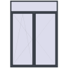 Ціноутворення Балконні двері 2000x2800 мм REHAU SYNEGO MD ANTHRACITE_GREY_STRUKTURAL з двох сторін