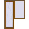 Ціноутворення Балконні двері 1550x2150 мм REHAU Euro 70 GOLDEN OAK з двох сторін
