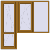 Ціноутворення Балконні двері 1800x1800 мм REHAU Euro 60 LIGHT_OAK з двох сторін