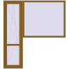 Ціноутворення Балконні двері 2100x2300 мм REHAU Euro 60 LIGHT_OAK з двох сторін