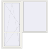 Ціноутворення Балконні двері 2000x2100 мм REHAU Euro 70 Білий (RAL 9016) з двох сторін