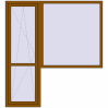 Ціноутворення Балконні двері 1960x2140 мм REHAU Euro 70 GOLDEN OAK з двох сторін