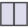 Ціноутворення Балконні двері 2400x2100 мм REHAU Euro 60 ANTHRACITE_GREY_GLATT з двох сторін