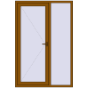 Ціноутворення Вхідні двері 1400x2100 мм REHAU Euro-Design 60 GOLDEN OAK з двох сторін