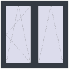 Ціноутворення Вікна 1300x1300 мм REHAU Euro 70 ANTHRACITE_GREY_STRUKTURAL з двох сторін