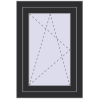 Ціноутворення Вікна 540x790 мм REHAU Euro 60 ANTHRACITE_GREY_GLATT з двох сторін