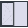Ціноутворення Вікна 1600x1500 мм REHAU Euro 70 ANTHRACITE_GREY_STRUKTURAL з двох сторін