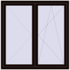 Ціноутворення Вікна 1400x1410 мм REHAU Euro 70 BLACK_BROWN з двох сторін
