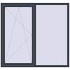Ціноутворення Вікна 1630x1530 мм REHAU Brillant-Design ANTHRACITE_GREY_STRUKTURAL з двох сторін