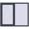 Ціноутворення Вікна 1330x1110 мм REHAU Euro 70 ANTHRACITE_GREY_STRUKTURAL з двох сторін