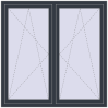 Ціноутворення Вікна 1500x1500 мм REHAU Euro 70 ANTHRACITE_GREY_STRUKTURAL з двох сторін