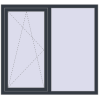 Ціноутворення Вікна 1400x1300 мм REHAU Euro 60 ANTHRACITE_GREY_STRUKTURAL з двох сторін