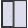 Ціноутворення Вікна 1360x1450 мм REHAU Euro 70 ANTHRACITE_GREY_GLATT з двох сторін