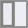 Ціноутворення Вікна 1000x1000 мм Altest Pony 375 RAL 9007 Grey aluminium з двох сторін